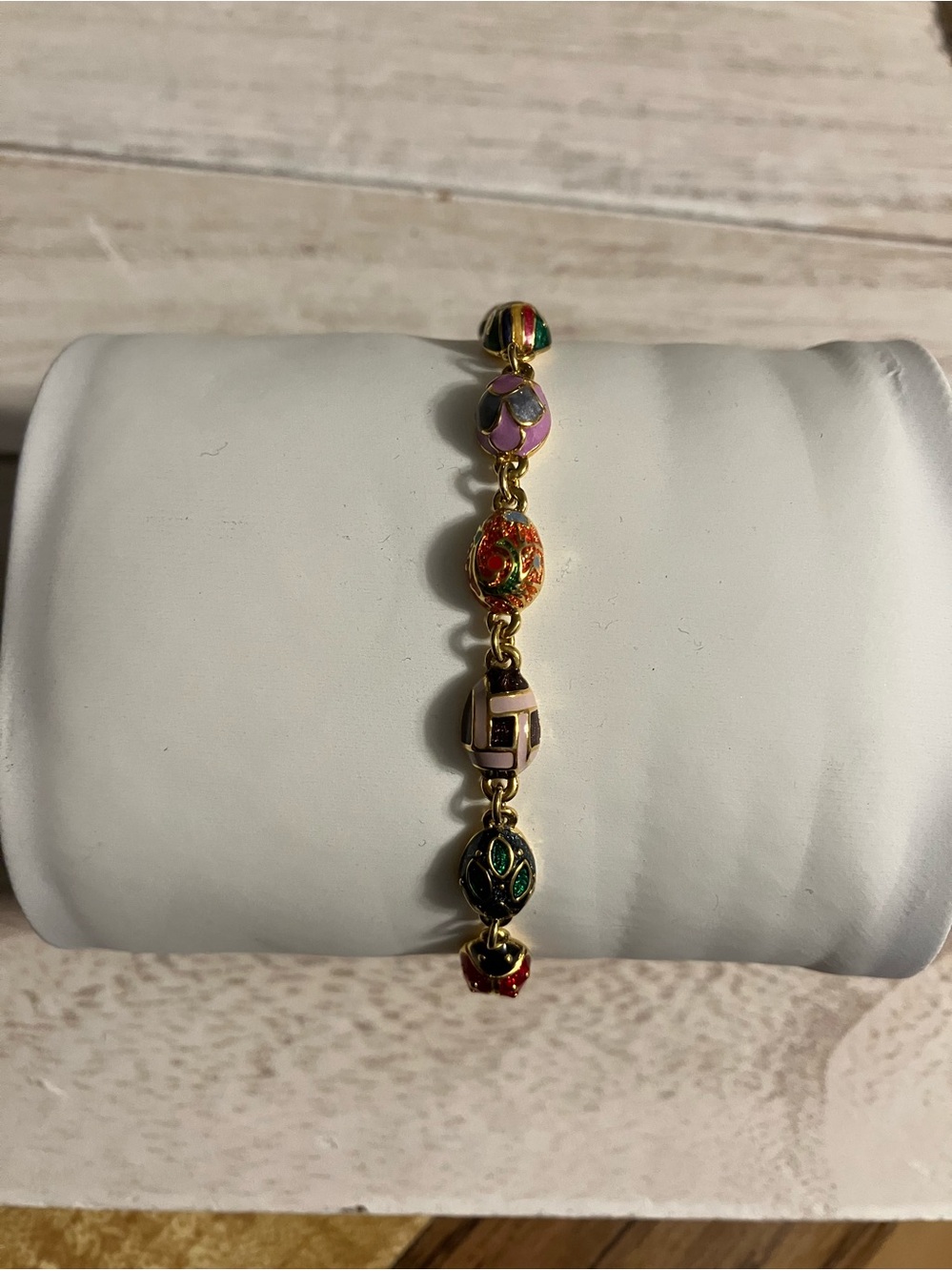 🌸Vintage Joan Rivers Faberge Enamel Egg Bracelet